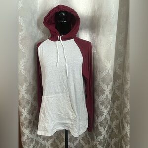 Old Navy Maroon and White Soft-Washed Hoodie